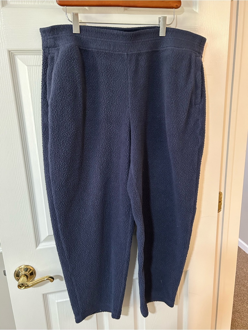 Patagonia XL Cozy Fleece Wide-Leg Pants in Navy